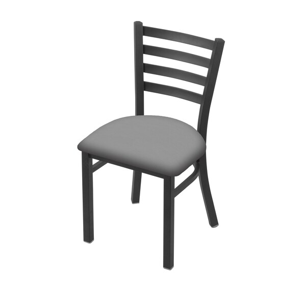 400 Jackie 18" Chair with Pewter Finish and Canter Folkstone Grey Seat